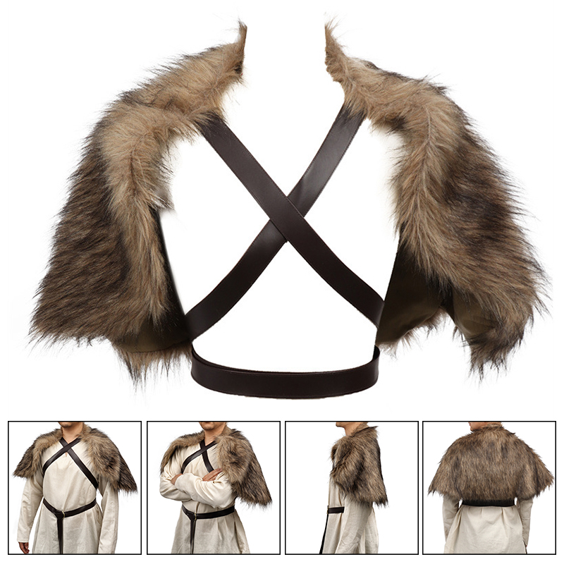 Winter Clothing For - Viking Cloak Faux Fur Collar Cape