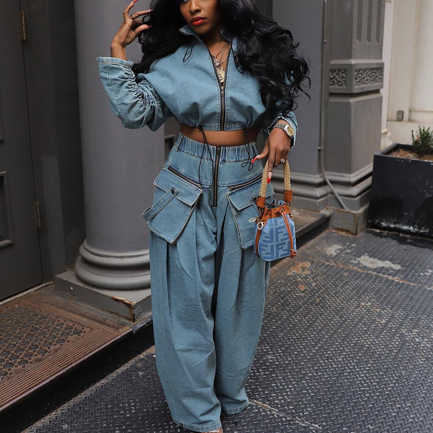 Denim Two Piece Sets Women Pan - Winter Clothing Women Sale incelemesi ve fiyatı
