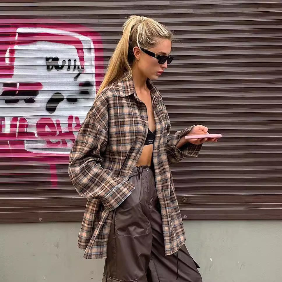 2025 Autumn Casual Plaid Shirt - Winter Clothing Women Sale incelemesi ve fiyatı