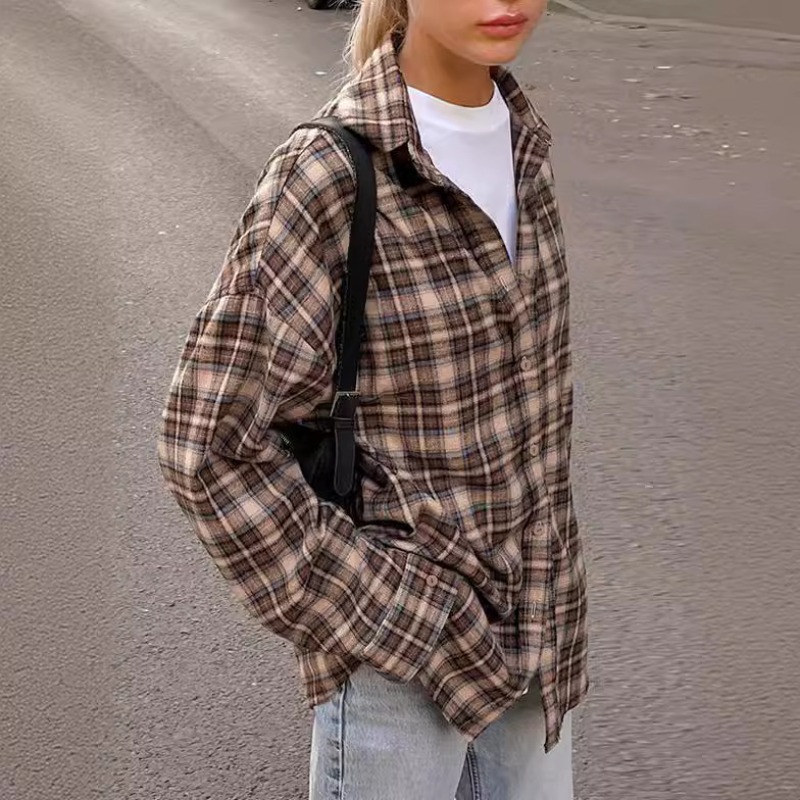 2025 Autumn Casual Plaid Shirt - Winter Clothing Women Sale incelemesi ve fiyatı