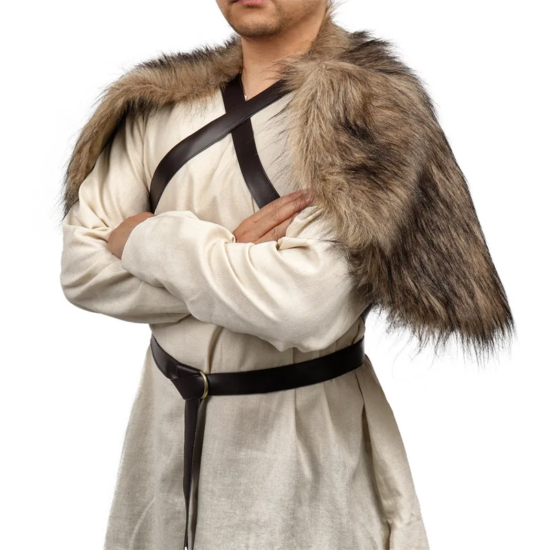 Viking Cloak Faux Fur Collar C - Winter Clothing For incelemesi ve fiyatı