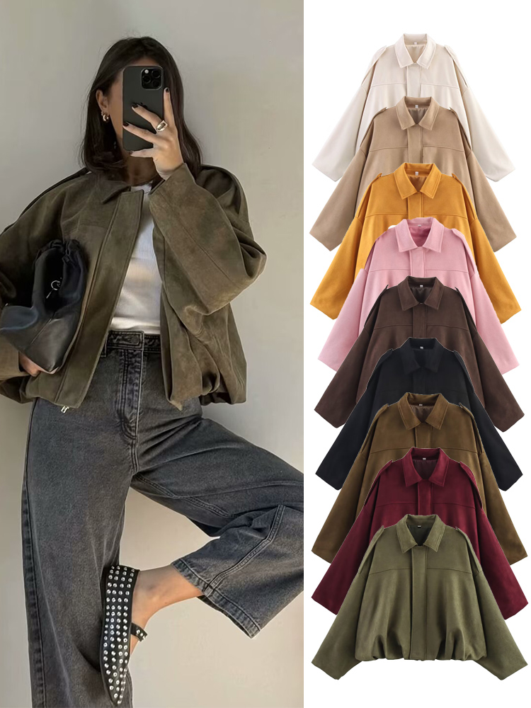 TFMLN Women Suede Bomber Jacke - Winter Clothing Women Sale incelemesi ve fiyatı