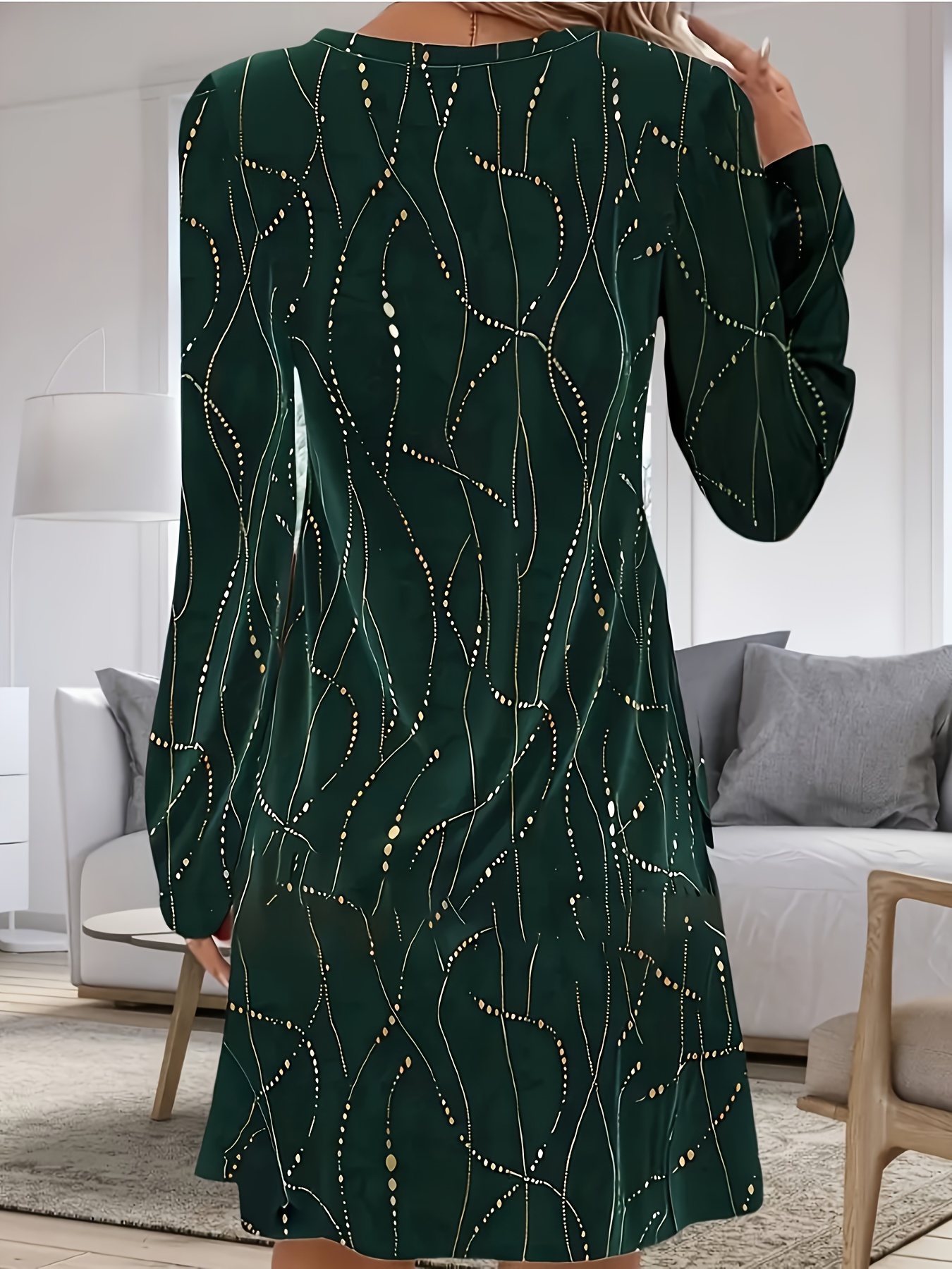 plus Size Velvet Golden Print  - Winter Clothing For Plus Size Women incelemesi ve fiyatı